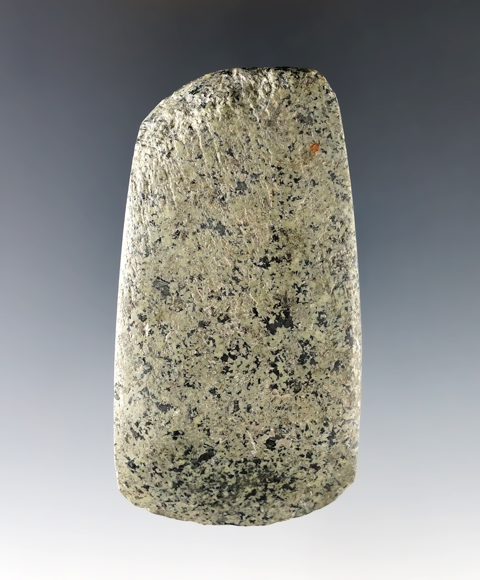 3 1/8" well defined Hardstone Celt in nice condition. Recovered in Colusa Co., California. 