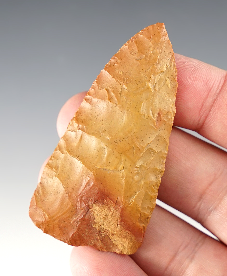 Colorful 2 5/8" Blade made from Buffalo River Chert. Found in Hardin Co., Tennessee.