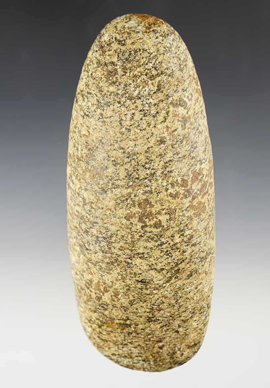 5 5/8" Celt made from exotic colored Hardstone - Boone Co., Indiana. Ex. J. Lewis collection.