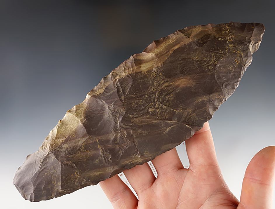 Large and incredible! 8 5/8" Cascade Knife - Washington. Ex. Fred Heimbigner. Bennett COA.