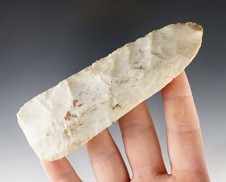 Well styled 4 5/8" Lanceolate Flint Knife found in Pike Co., Illinois.