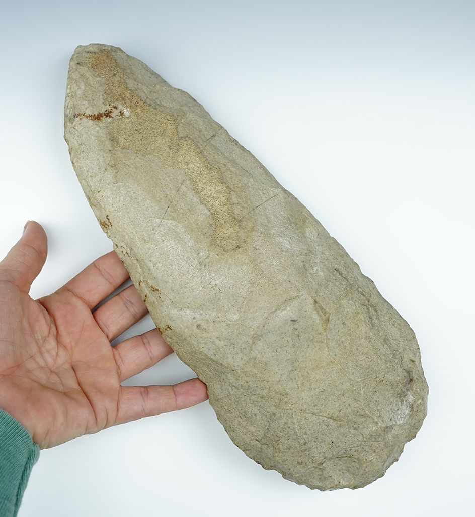 11 1/16" Mill Creek Chert Spade found in Kentucky. Ex. Jim Hovan. Bennett COA.