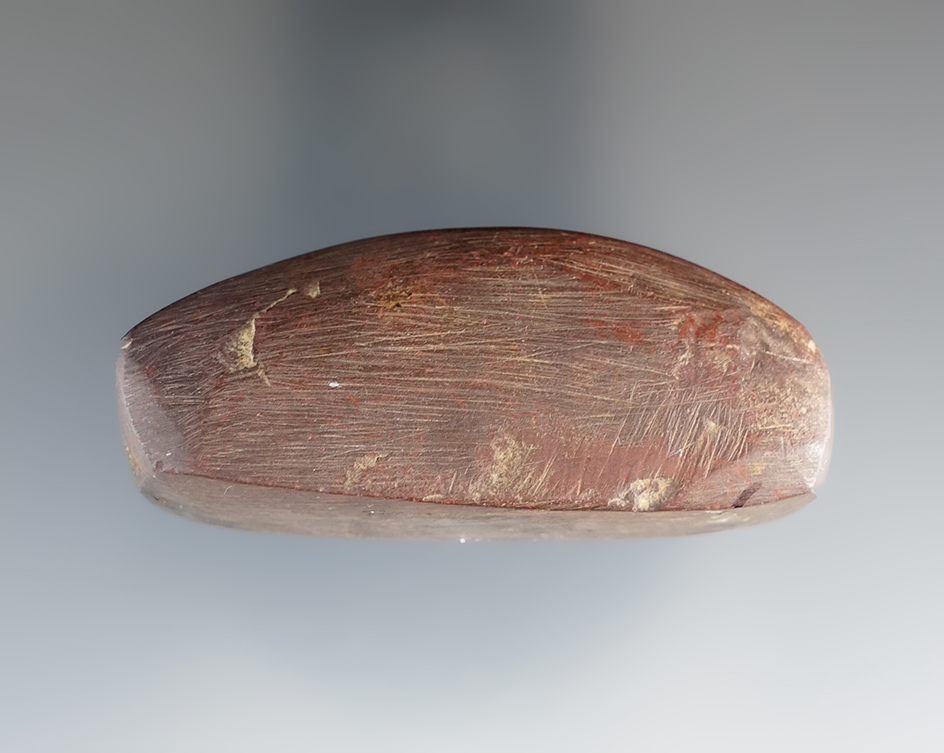 Exceptionall 3 5/8" Grooved Hematite Plummet found in Ohio.