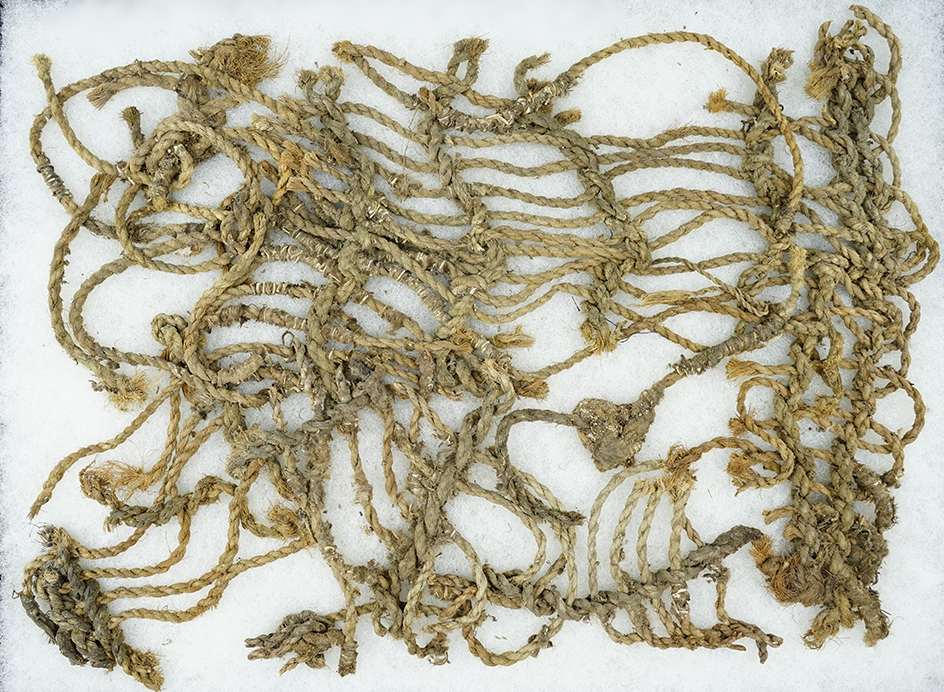 Large 14" by 10" Woven fiber that was used for pottery suspension, New Mexico.