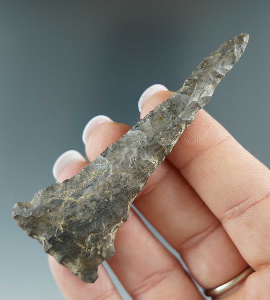 3 1/8" Meadowood Drill made from Coshocton flint - Ohio. Ex. Jon Dickinson, Scott Swanger.