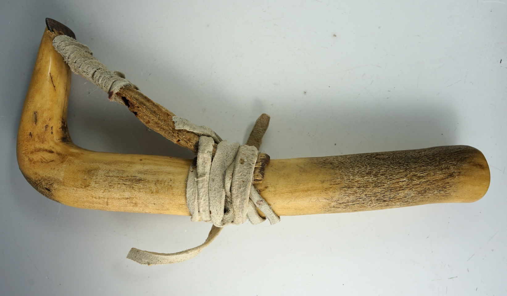 11 3/4 " Elk horn scraper found in the Upper Missouri River area of the Dakota Territory.