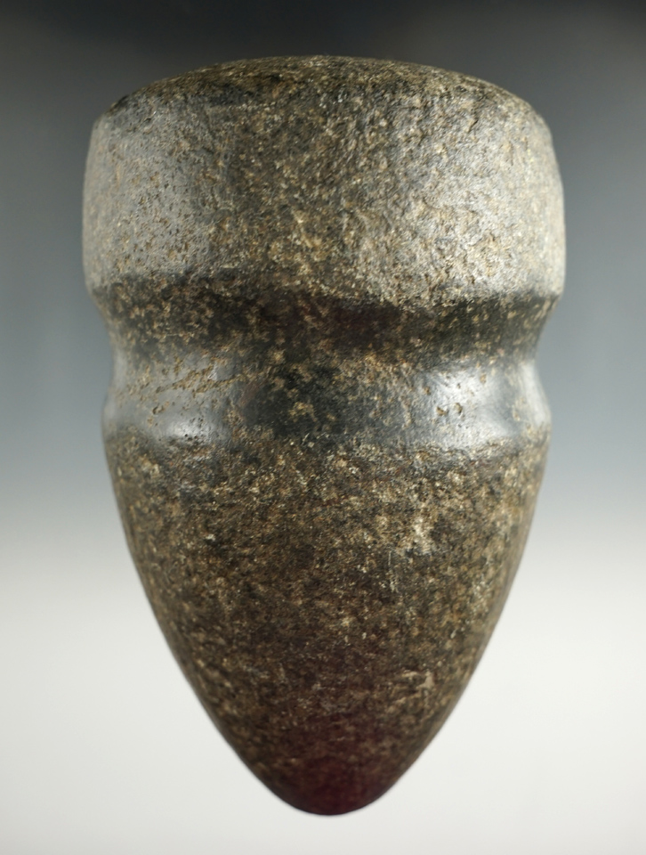 Large 6" long full grooved pointed Maul found in Arizona. Comes with a Davis G-10 COA.