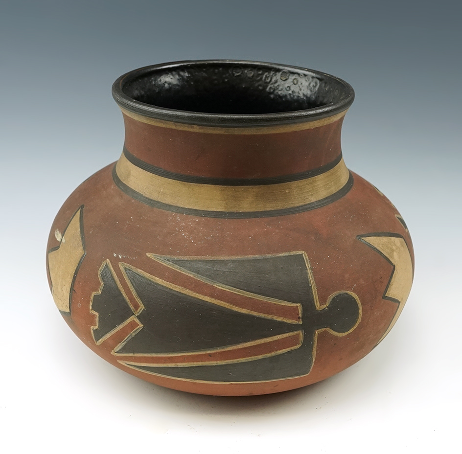 7 1/4" collectible contemporary Clifton Pottery Vessel signed and numbered (#257).