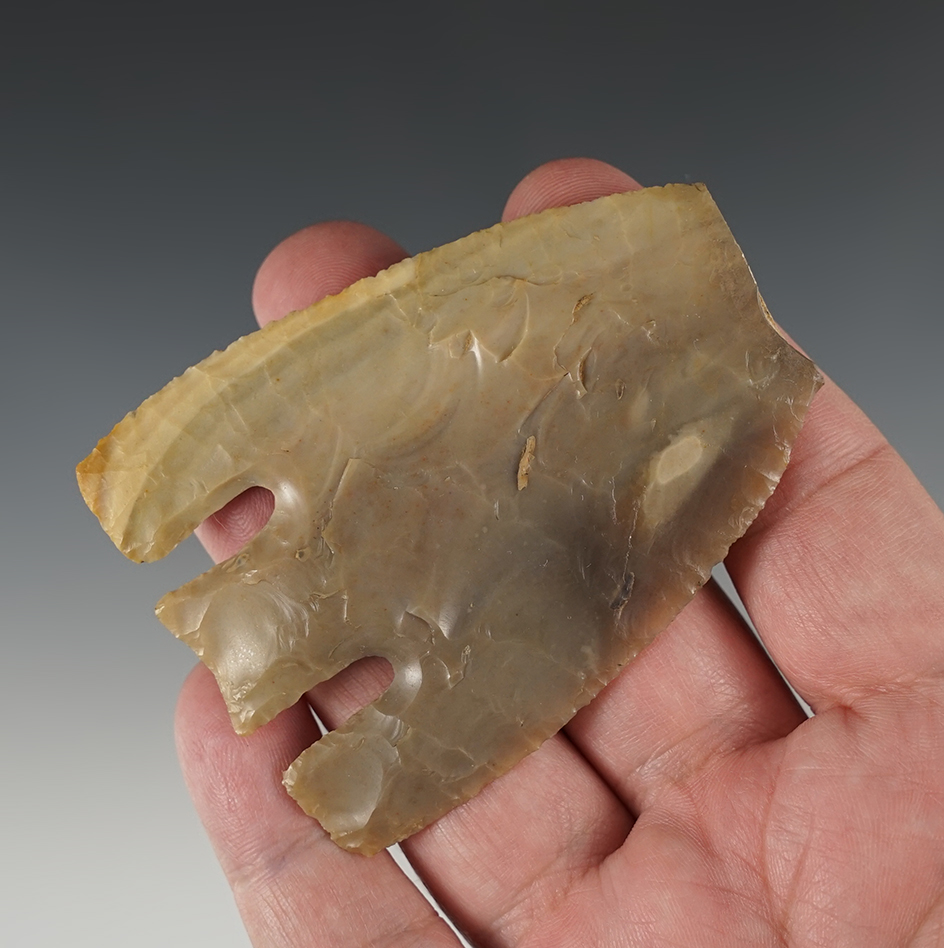 Stunning 3" Andice found in Lee Co., Texas with killer flaking. Great point to have restored.