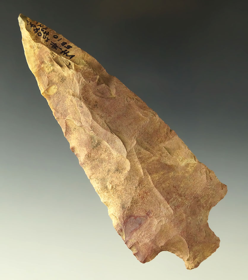 4 15/16" Pickwick knife - Horse Creek chert found in Hardin County Tennessee. Dickey COA.