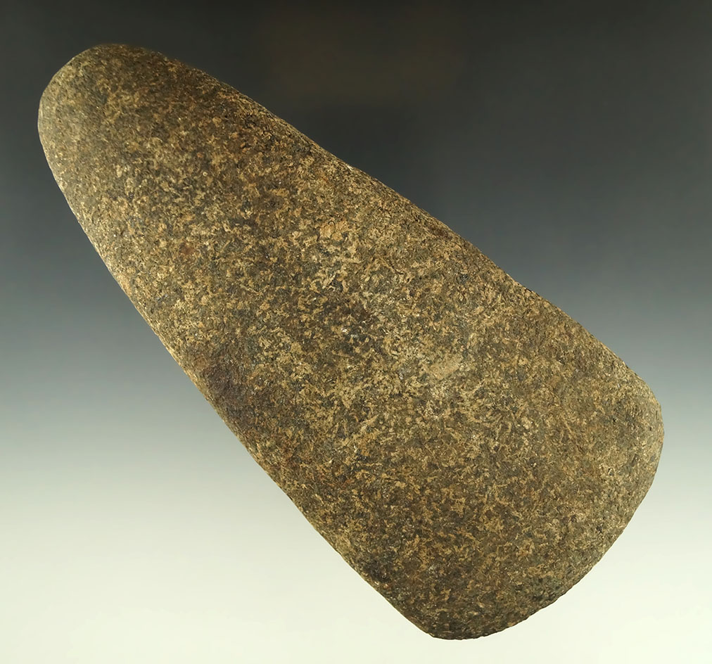 6 5/16" well defined Hardstone Celt in very good condition. Michigan, collection of Phil Wagle.