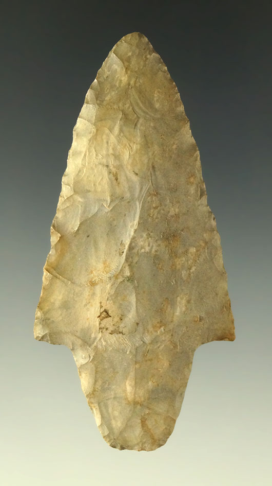 2 13/16" Dickson point found  in Sequoyah County Oklahoma  - Boone chert. Perino COA.