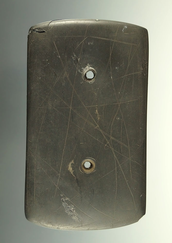 3 5/8" engraved Rectangular Pendant that has been broken and glued - found in Ohio.