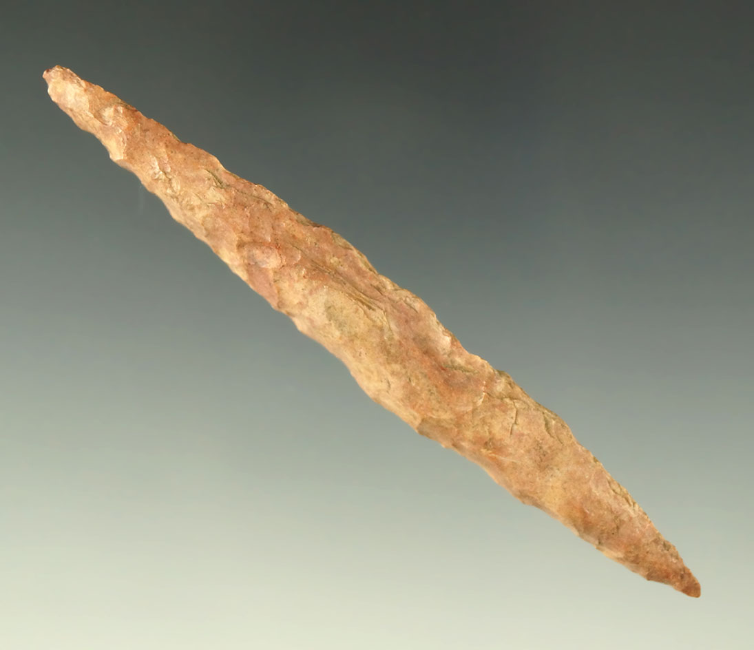 3 5/8" Bi-Pointed Drill found in Oklahoma. Comes with a deaccession Museum certificate.