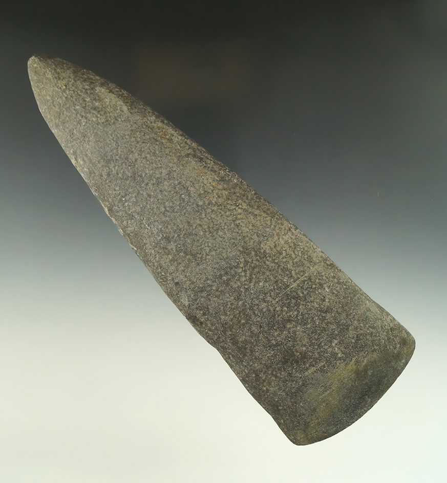 Large 7 5/16" tapered poll flared bit flat adze- good condition.  Michigan, collection of Phil Wagle