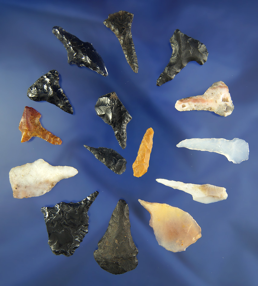 Set of 15 assorted drills and perforators found in Nevada. Largest is 1 1/2".