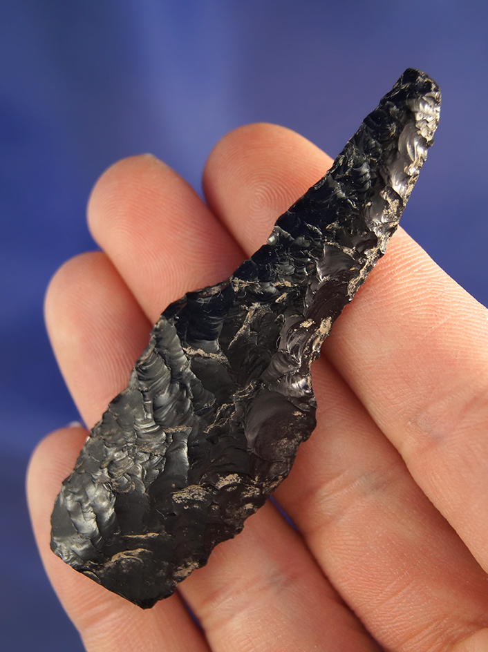 2 13/16" well styled Obsidian Drill found near Fort Rock, Oregon.