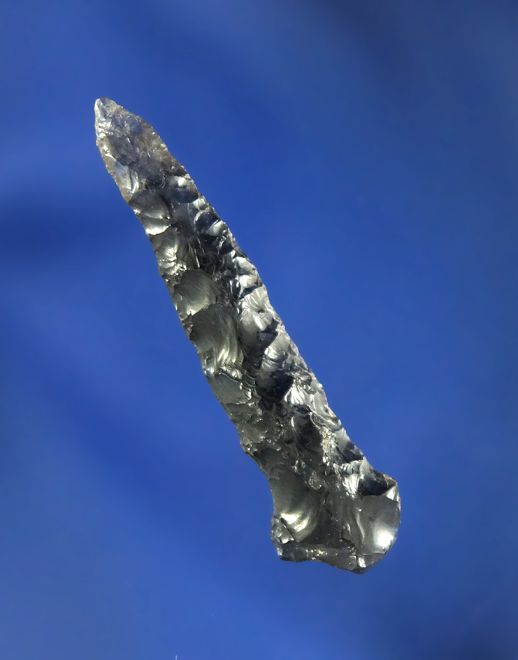 1 5/16" miniature Obsidian Drill found near the Columbia River, Oregon.