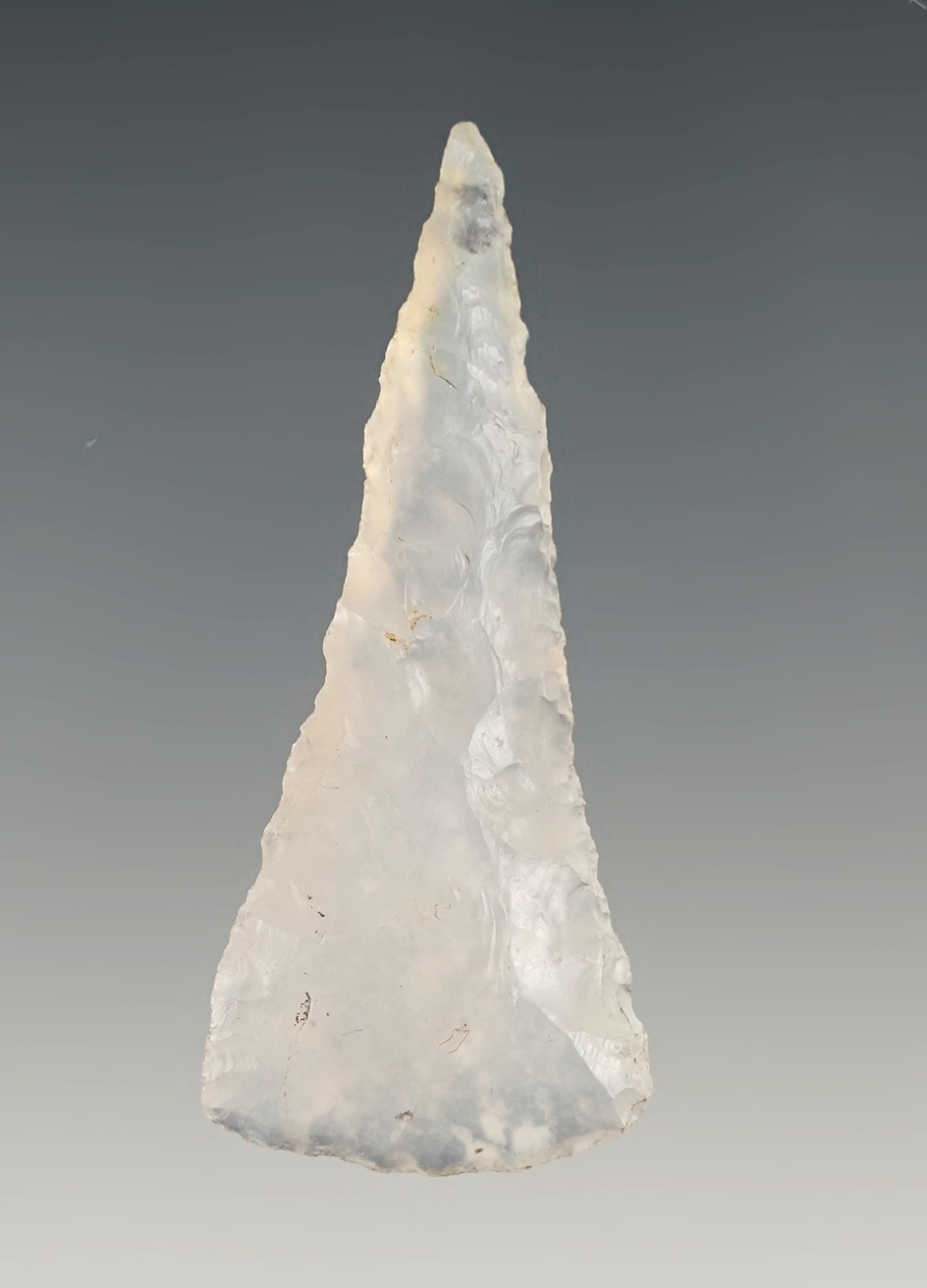 2 1/8" Translucent Blade that is beveled. Found in Wyoming.