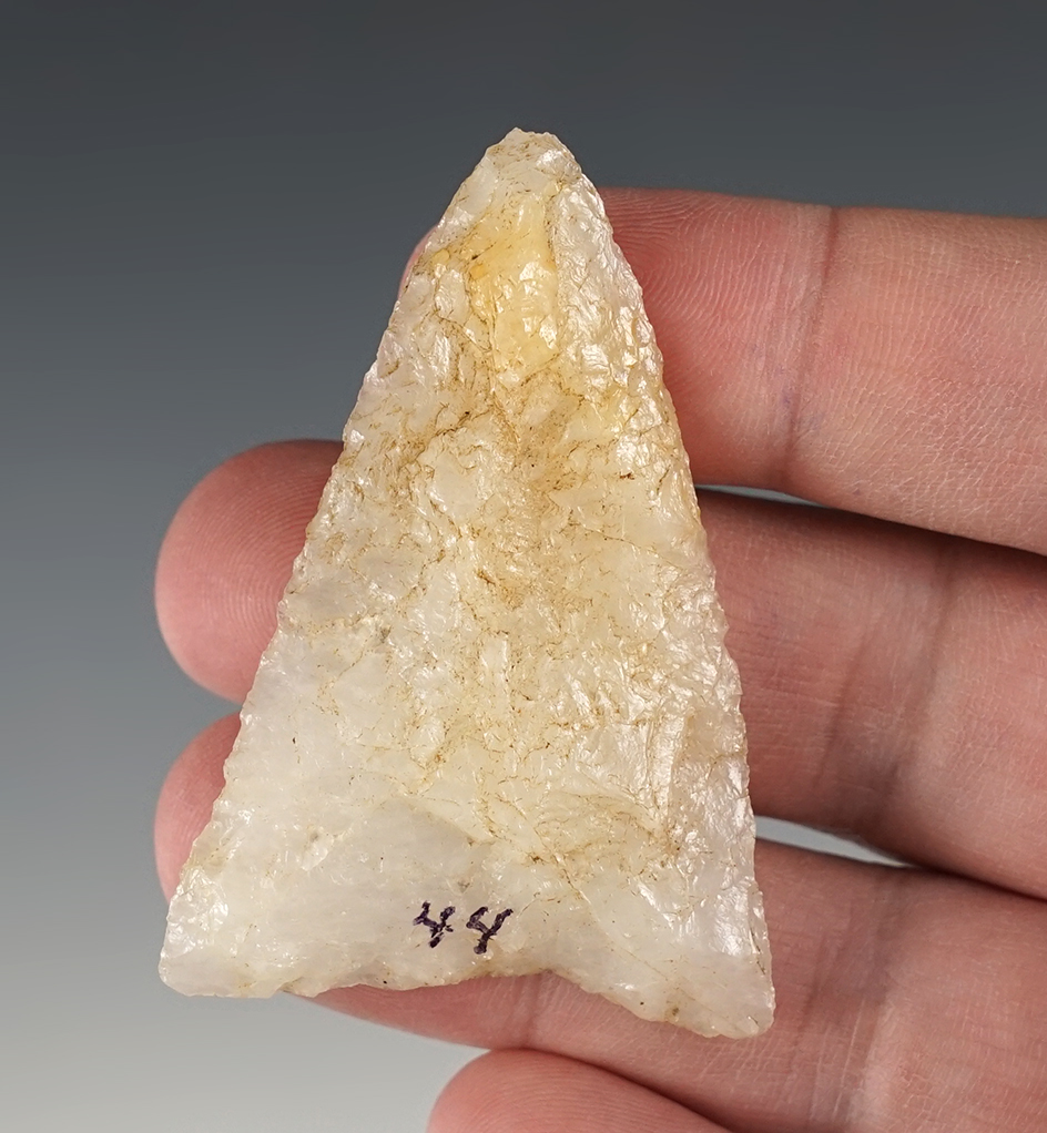 Nice 2 3/8" Triangle point found in Clarles Co., Maryland by Don Magnani.