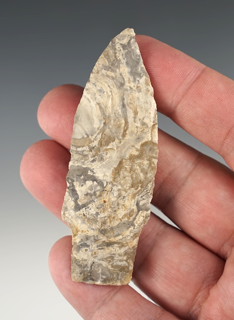 3" Stemmed Knife made from attractive material. Found in Bryan Co., Oklahoma.