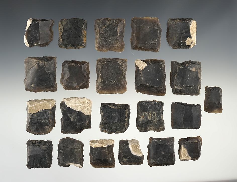 Set of 22 English Gun Flints that were part of a military cargo from the ship wreck.