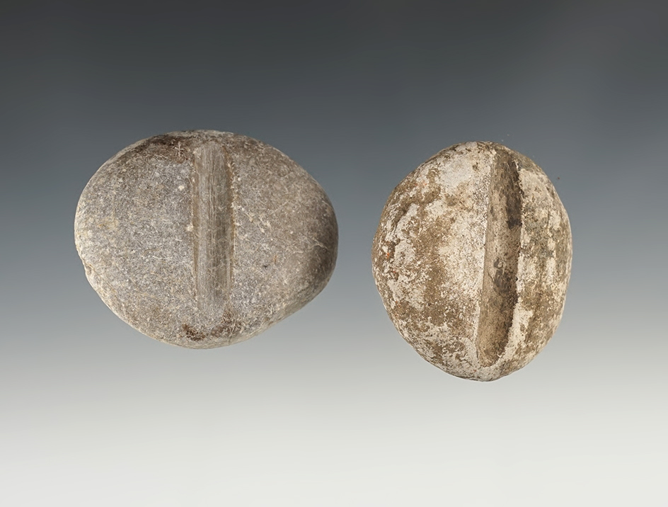 Pair of Arrow Shaft Polishing Stones found in New Mexico. Largest is 2 1/4".