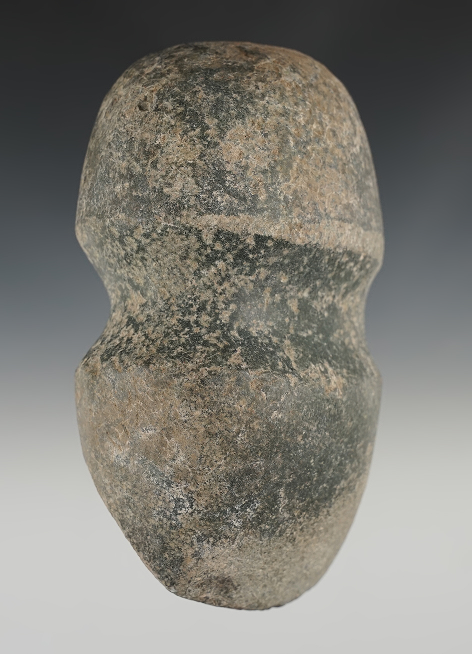 5 1/8" Full Grooved New Mexico Axe. Bit has been heavily used & resharpened in ancient times.