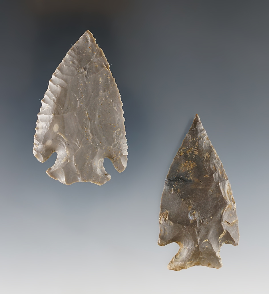 Pair of well made Cornernotch Points found by Joseph Dillion in Calloway Co., Kentucky. 