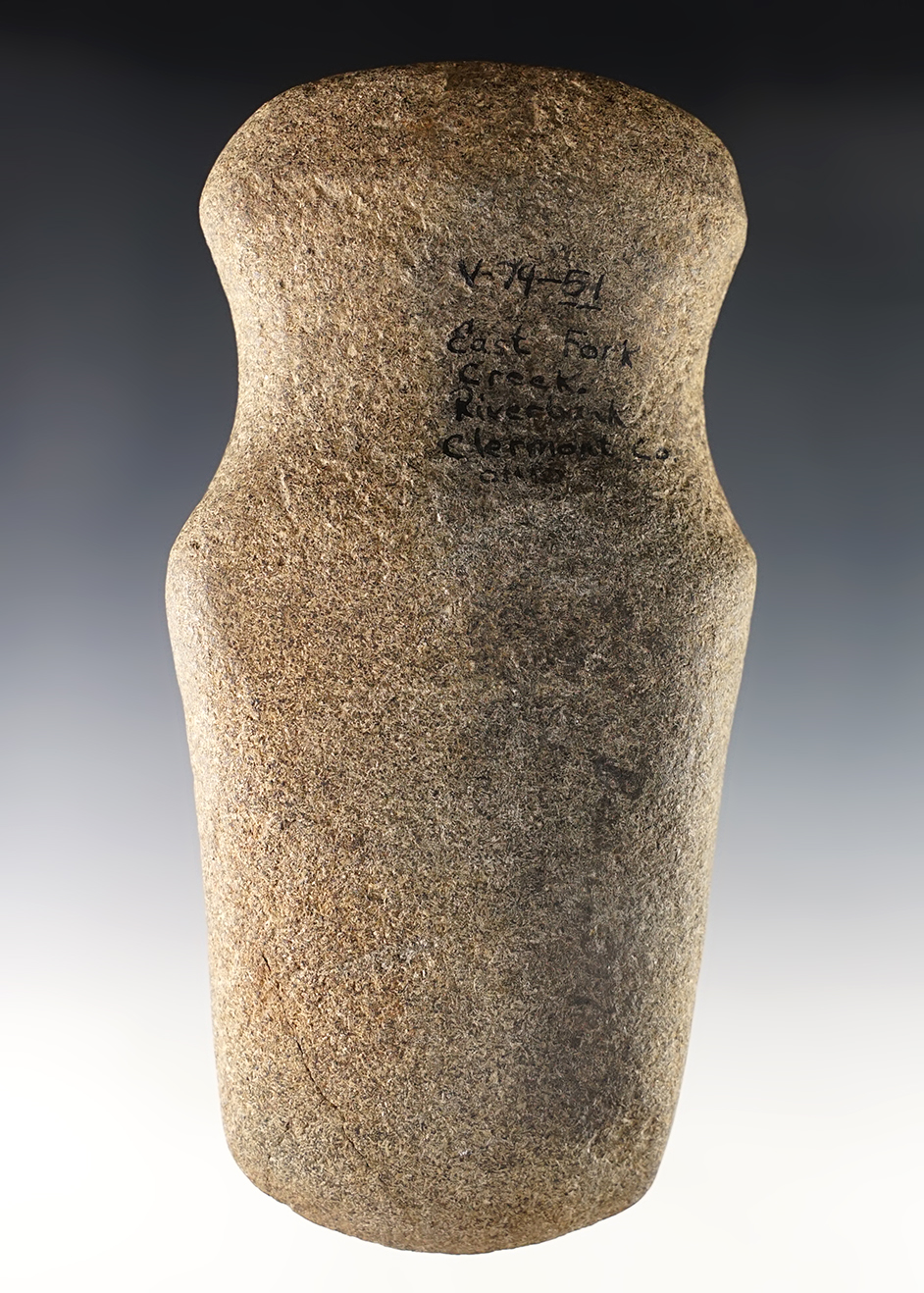 Well made 6 1/8" Full Groove Axe found close to East Fork Creek in Clermont Co., Ohio. 