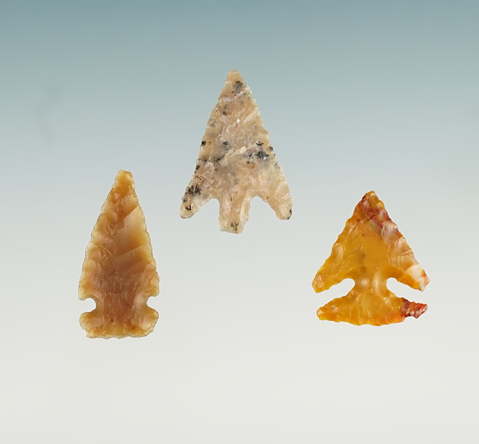 Set of 3 Colorado Points in excellent condition. The largest is 13/16".