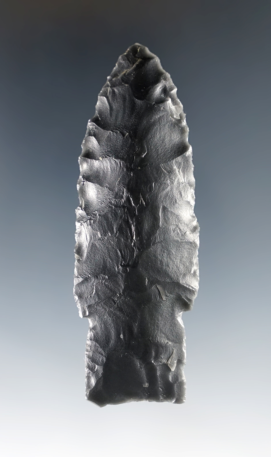 Sale Highlight!  2 7/8" classic style Paleo Windust with heavily ground stem area. Nevada.