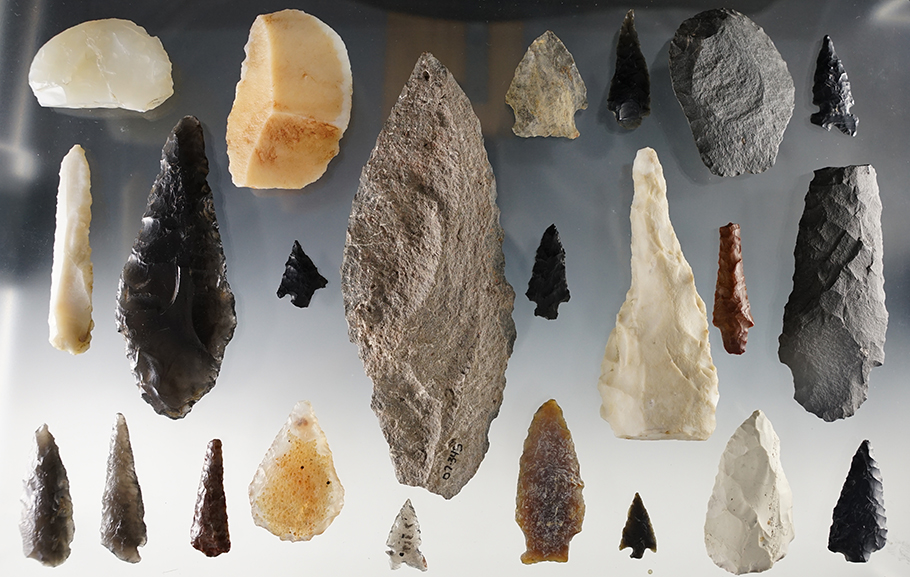 Set of 23 assorted artifacts found in Lassen Co., California. Ex. David Buhrer collection. 