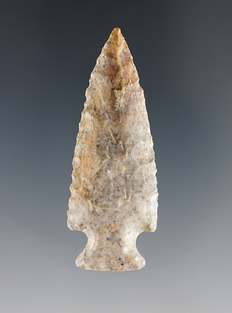 Finely flaked 2 3/16" Kings point found in Hancock Co., Illinois. Ex. Hoagland collection.