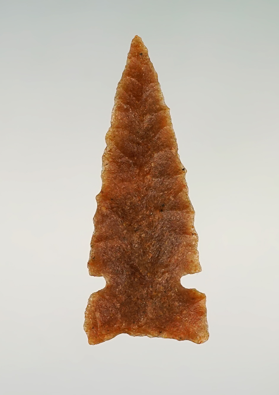1 1/4" finely made Triangular Side Notched Dart point found in Utah.