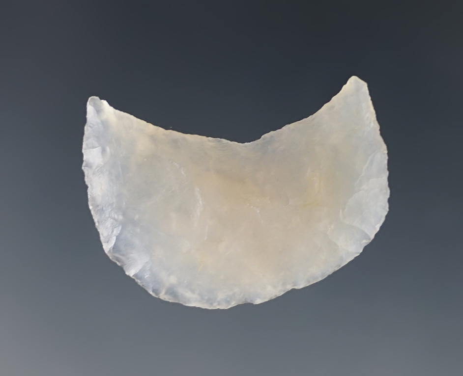 1 1/8" Crescent shaped Uniface Scraper found in New Mexico.
