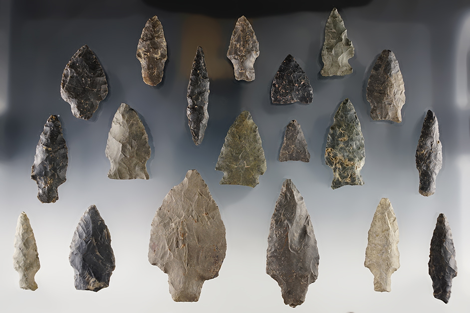 Set of 19 nice points found in Oswego Co., New York. The largest is 2 3/4".