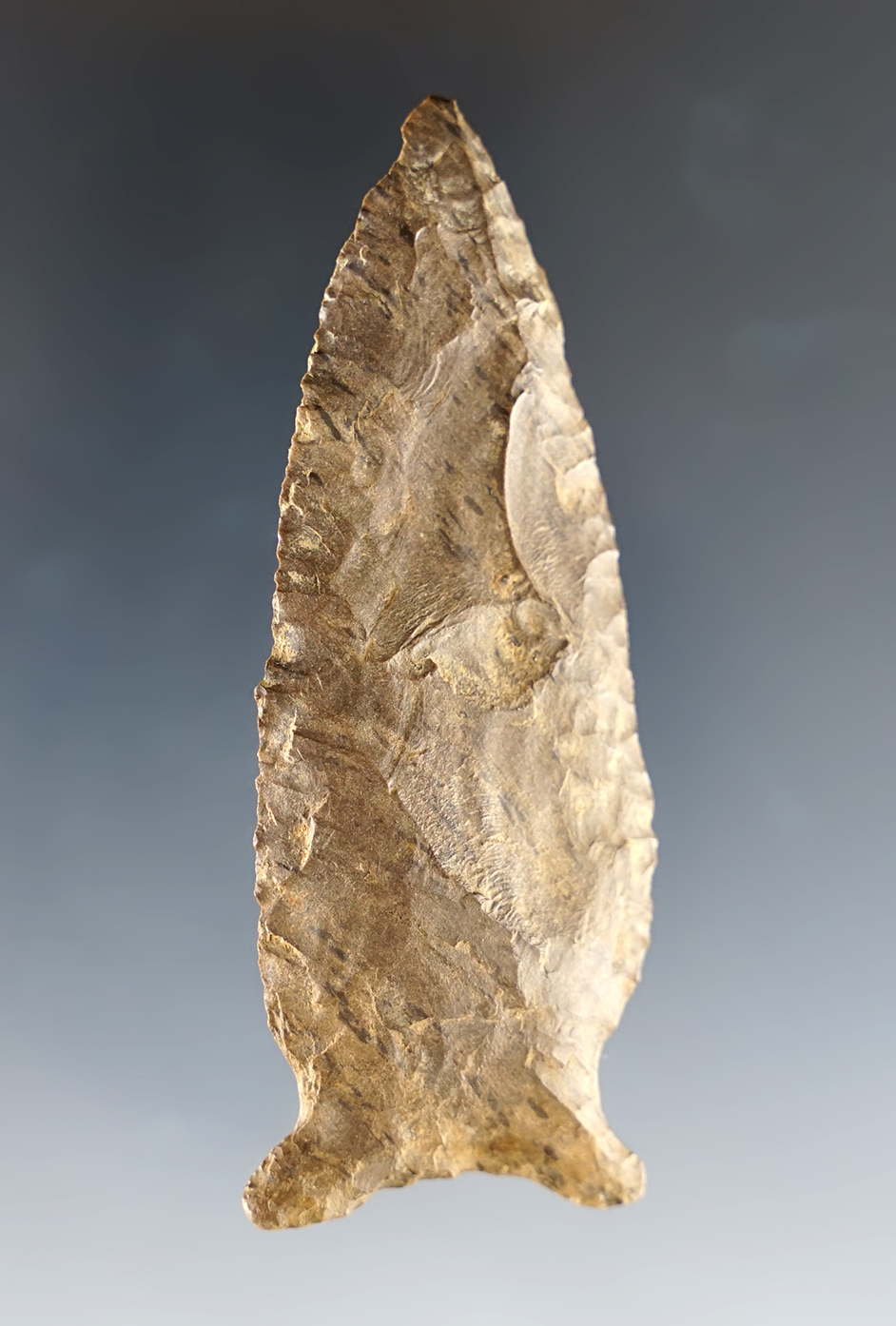 2 15/16" Greenbriar point made from Dover Flint.  Found near the Tennessee River, Tennessee. 