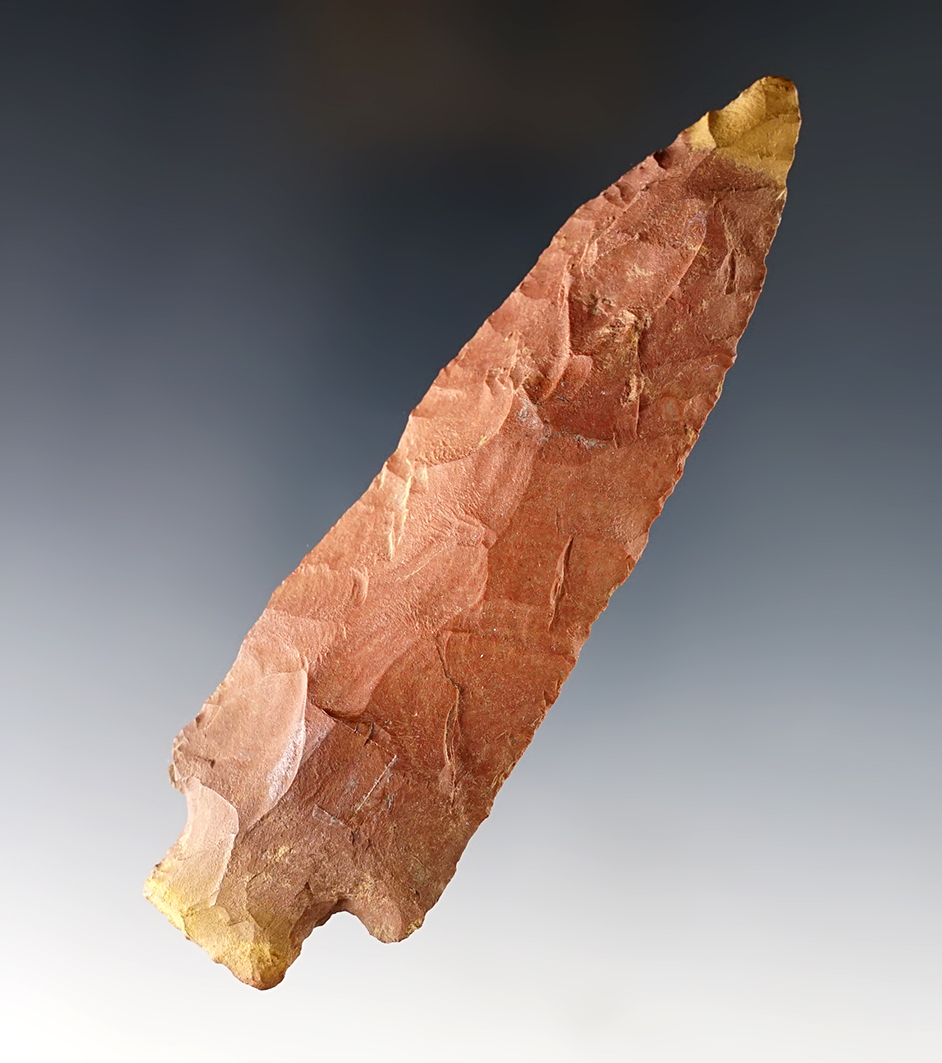 4 1/2" Benton made from beautifully colored red and yellow Jasper. Benton Co., Tennessee. 