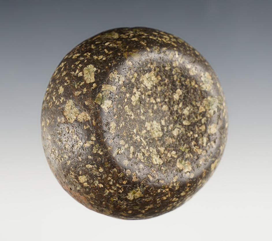 2 7/8" Double Cupped Discoidal - restored. Washington Co., Ohio. Ex. Dr. Meuser 584/5.