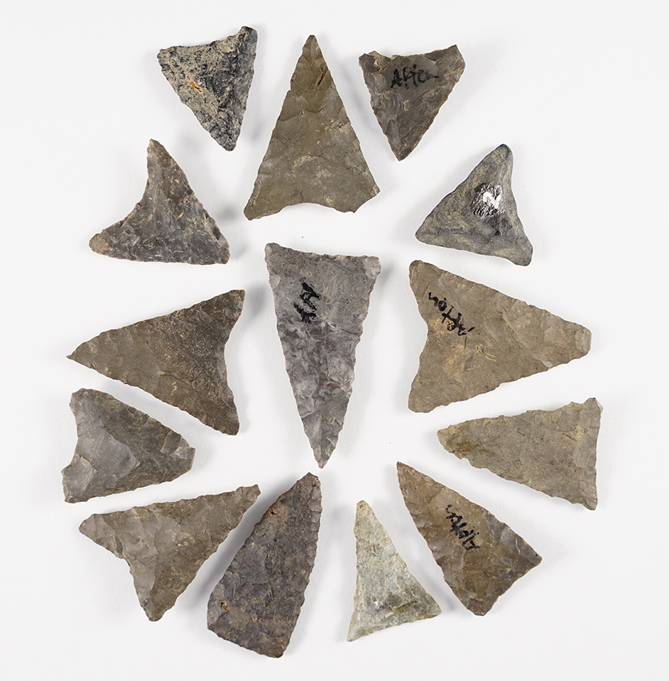 Set of 14 Triangle points - Afton, Chenango Co., New York on Decker, Shultz & Groover farms.