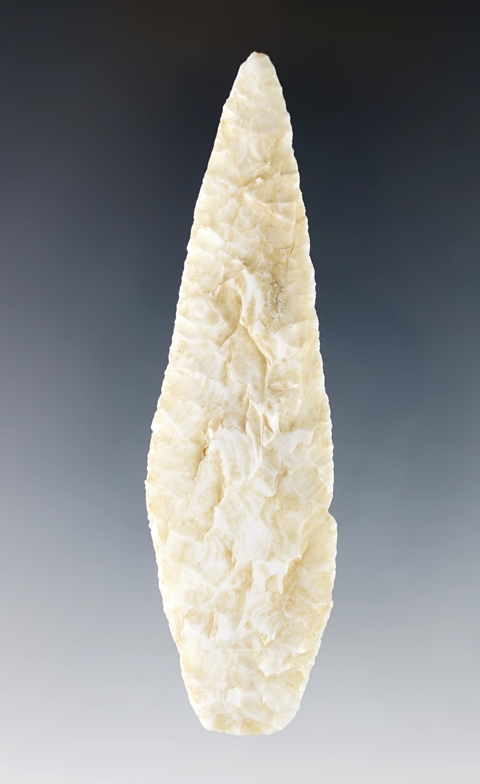 Outstanding flaking on this 3 5/16" Wahmuza  - Harney Co., Oregon. Stermer COA. 