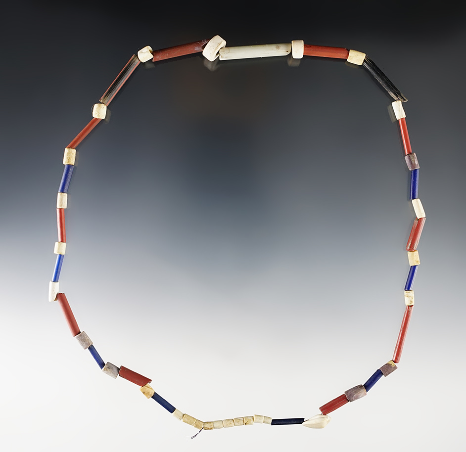 20" Strand of Beads found at the Townley-Read Site, Geneva, New York. Circa 1710-1745. 