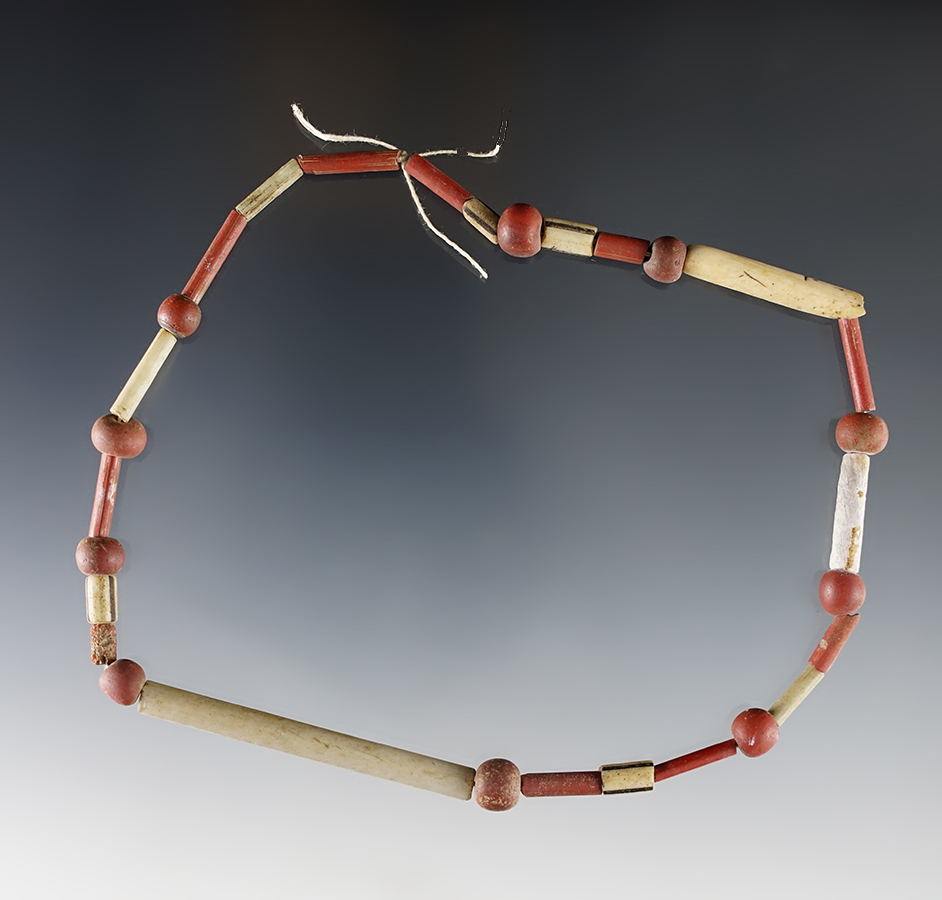 13" Strand of Beads. Found at the Power House Site, Lima, New York. 