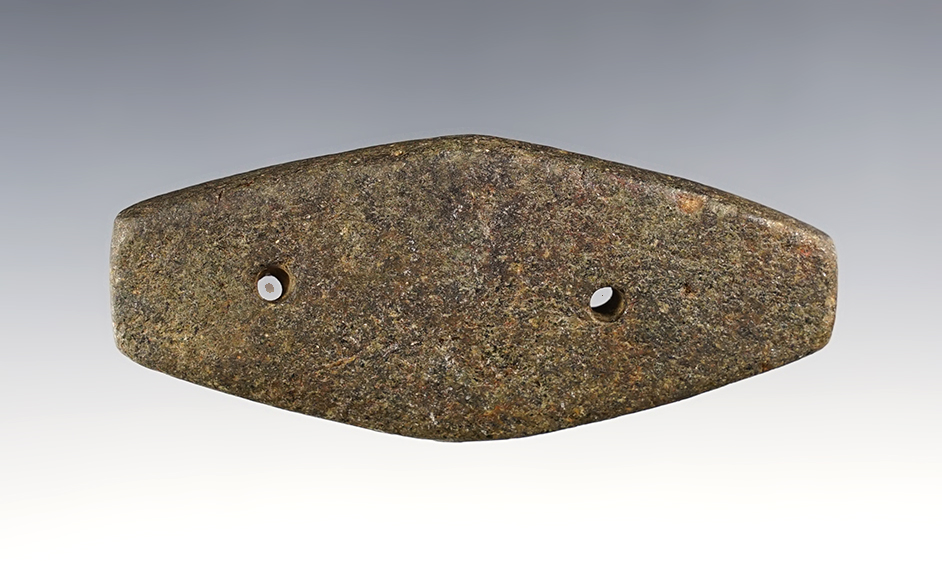 3 7/8" Hardstone Gorget in excellent condition. Exact find location is unknown.