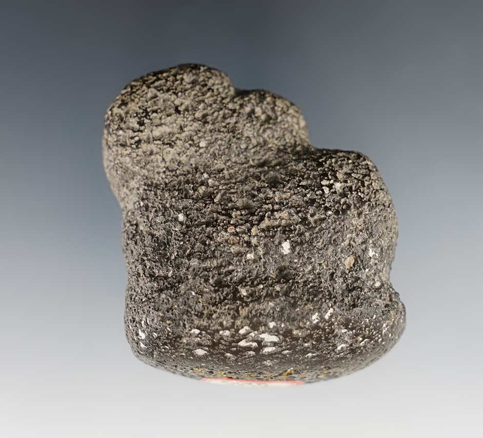 2 1/4" tall Monkey Effigy Medicine Pestle made from Lava Stone with a nicely polished bottom.