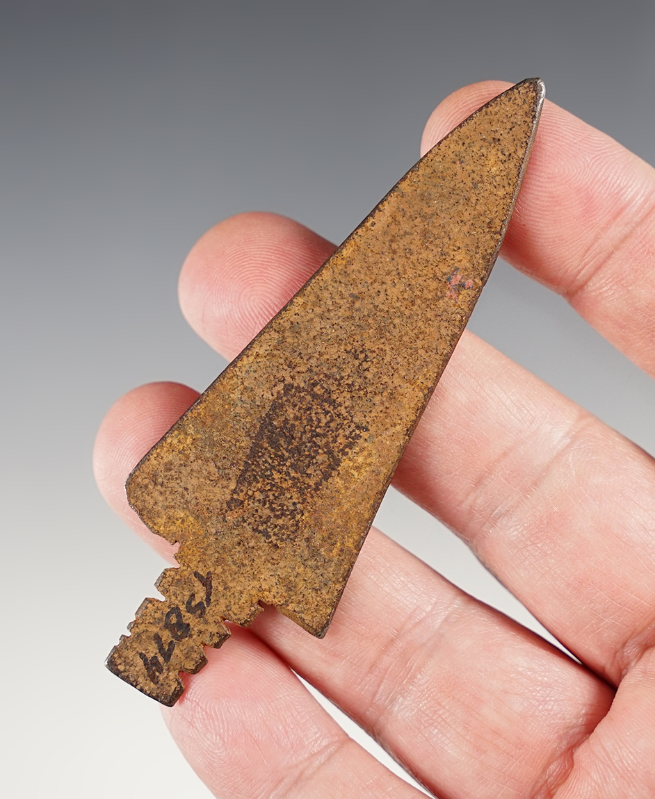 3 3/8" historic era iron trade arrow recovered in the plains area.