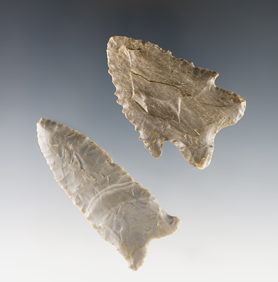 Pair of nicely made Tennessee points including a MacCorkle and a Dalton Greenbrier. 