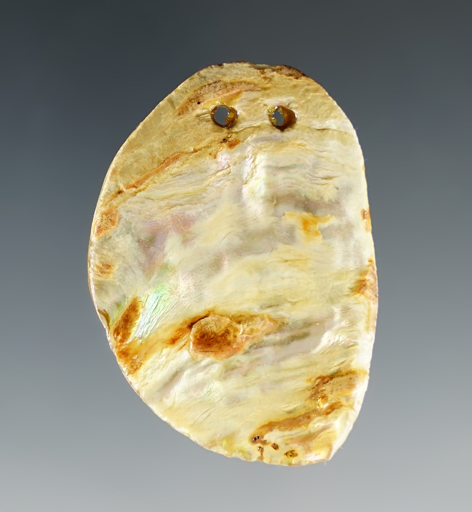 Well made 1 3/4" Abalone Shell Pendant found in Colusa Co., California.