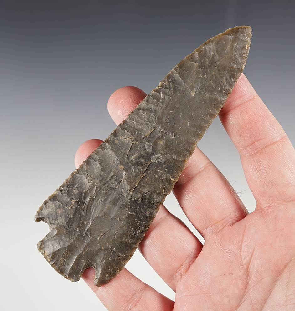 Outstanding 5 1/4" Castroville Base Tang Knife found in Central Texas.  Rogers COA.